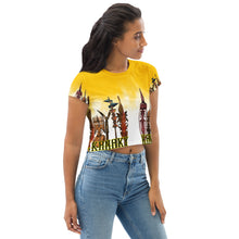 Charger l&#39;image dans la galerie, T-shirt Crop-Top imprimé all over - Kanaky by WillStyle - jaune
