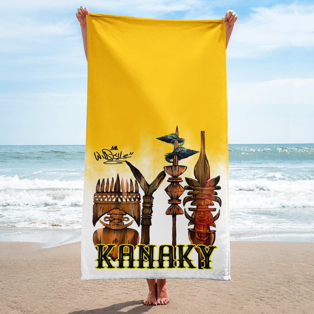 Serviette de plage by WillStyle - Kanaky jaune